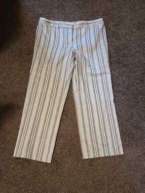 Etcetera Wide-Leg Linen-Blend Pants — Cream Multi